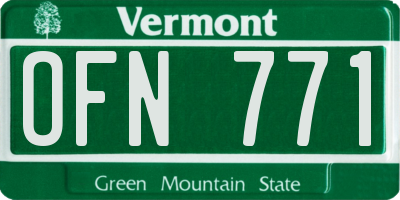 VT license plate OFN771