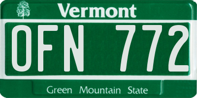 VT license plate OFN772