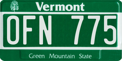VT license plate OFN775