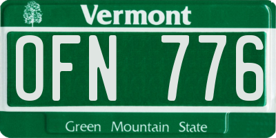 VT license plate OFN776