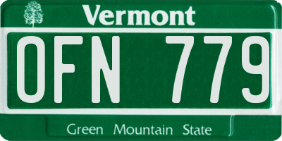 VT license plate OFN779