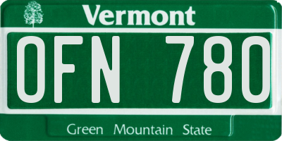 VT license plate OFN780