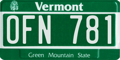 VT license plate OFN781
