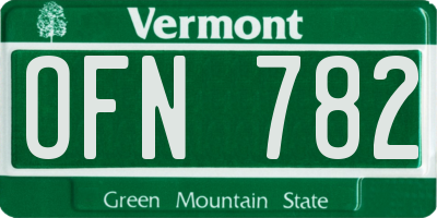 VT license plate OFN782
