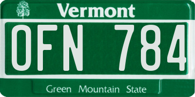 VT license plate OFN784