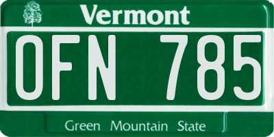 VT license plate OFN785