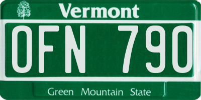 VT license plate OFN790