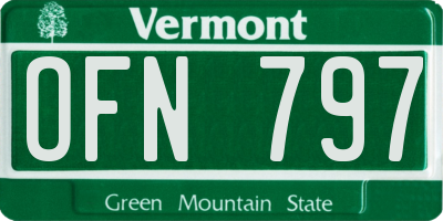 VT license plate OFN797