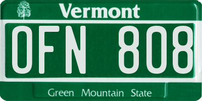 VT license plate OFN808