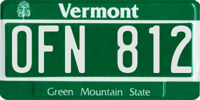 VT license plate OFN812