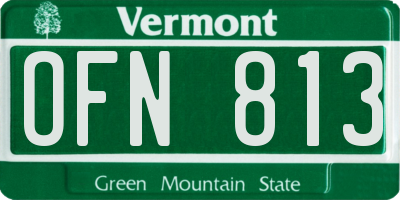 VT license plate OFN813