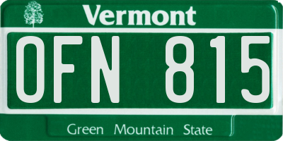VT license plate OFN815