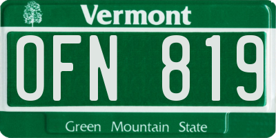 VT license plate OFN819