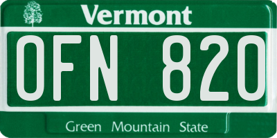 VT license plate OFN820