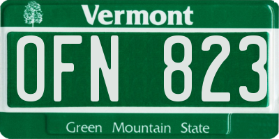 VT license plate OFN823