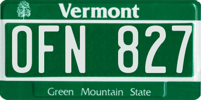 VT license plate OFN827