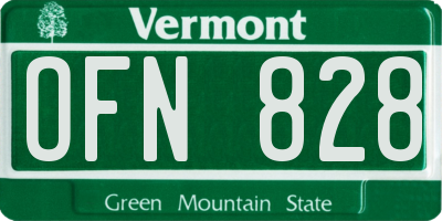 VT license plate OFN828