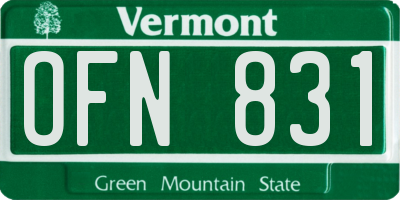 VT license plate OFN831