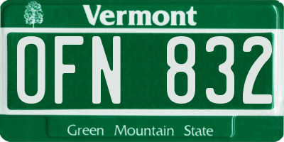 VT license plate OFN832
