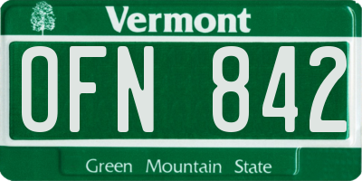 VT license plate OFN842