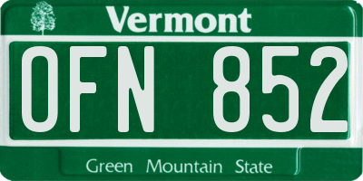 VT license plate OFN852