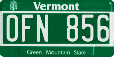 VT license plate OFN856