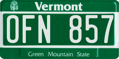 VT license plate OFN857