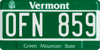 VT license plate OFN859