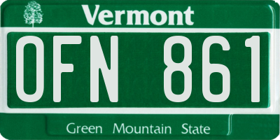VT license plate OFN861