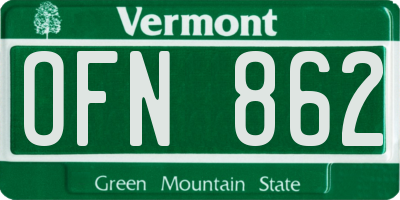 VT license plate OFN862