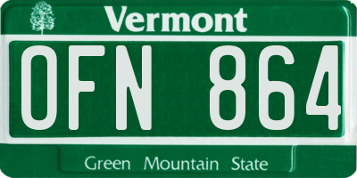 VT license plate OFN864