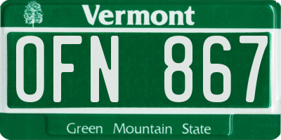 VT license plate OFN867