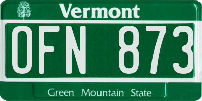VT license plate OFN873