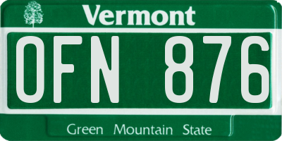 VT license plate OFN876