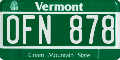 VT license plate OFN878