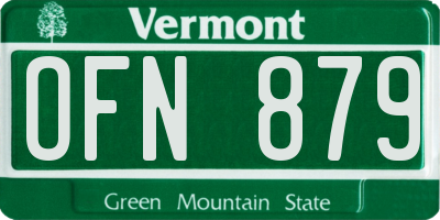 VT license plate OFN879