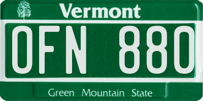 VT license plate OFN880