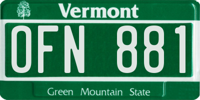 VT license plate OFN881