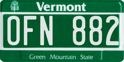 VT license plate OFN882