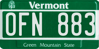 VT license plate OFN883