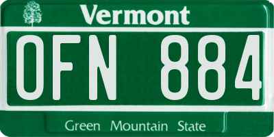 VT license plate OFN884