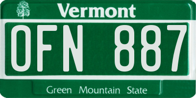 VT license plate OFN887