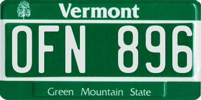 VT license plate OFN896