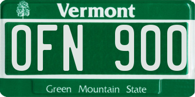 VT license plate OFN900
