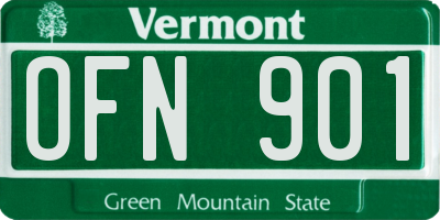 VT license plate OFN901