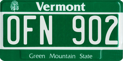 VT license plate OFN902