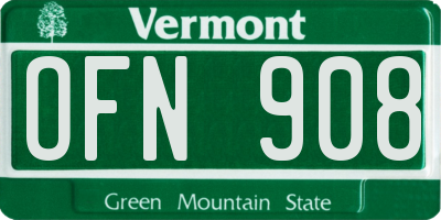 VT license plate OFN908