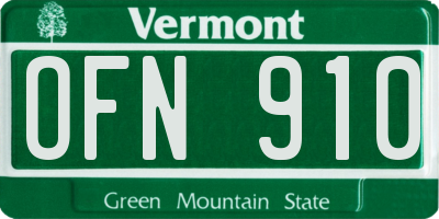 VT license plate OFN910