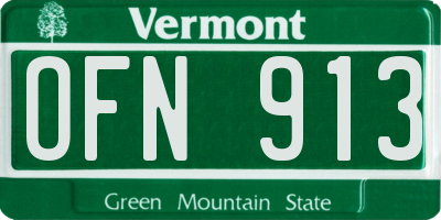 VT license plate OFN913