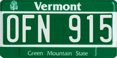 VT license plate OFN915